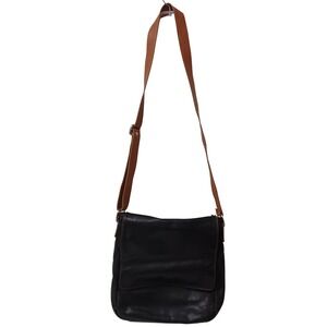 Borgo Degli‎ Etruschi Black Genuine Leather Made in Italy Crossbody Shoulder Bag